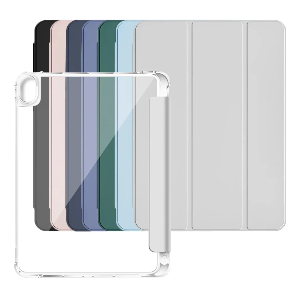 Crystal Clear Protective Case with Pencil Slot and Auto Sleep Wake Feature