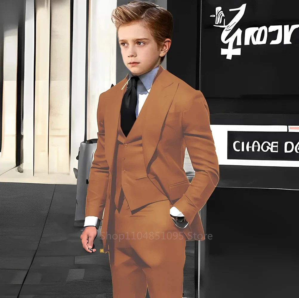 Classy Formal Suit Sets for Boys 2-18 Years 3-Piece Kids Slim Fitting Suits Blazer Vest Pants Kid Wedding Suits Graduation Set