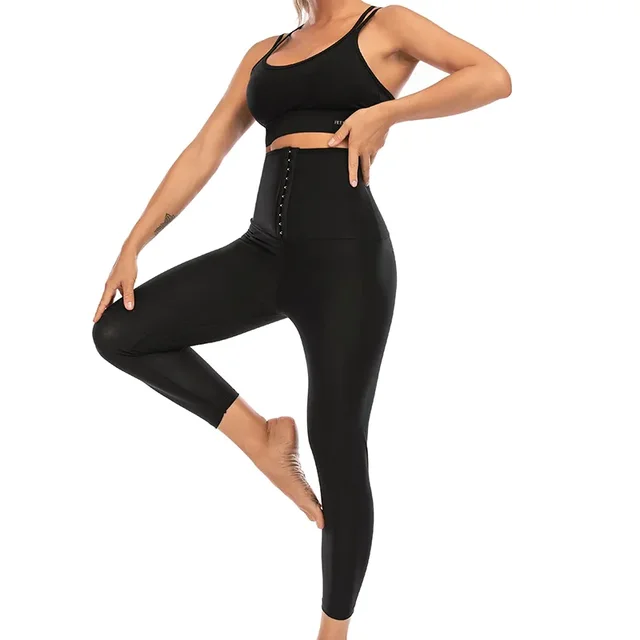 Sauna Shaper Pants Body Shaper Full Hot Sweat Effect Coating Slimming Pants Short Shapewear Workout Gym Leggings Fitness Sports 4