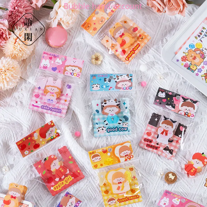 

Leisure Acrylic Clip Fantasy Day Series Hand-painted Cute Girl Pocket Storage Clip Pocket Decorative Tape PP Clip