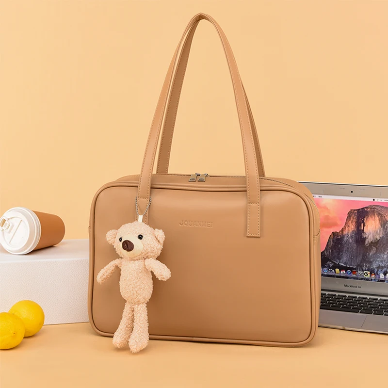 Fashion Casual Cute 2022 New PU Leather Laptop Bag 13.3 14 15.6 Inch Simple  Handbags Shoulder Bag Women Waterproof Notebook Case - AliExpress