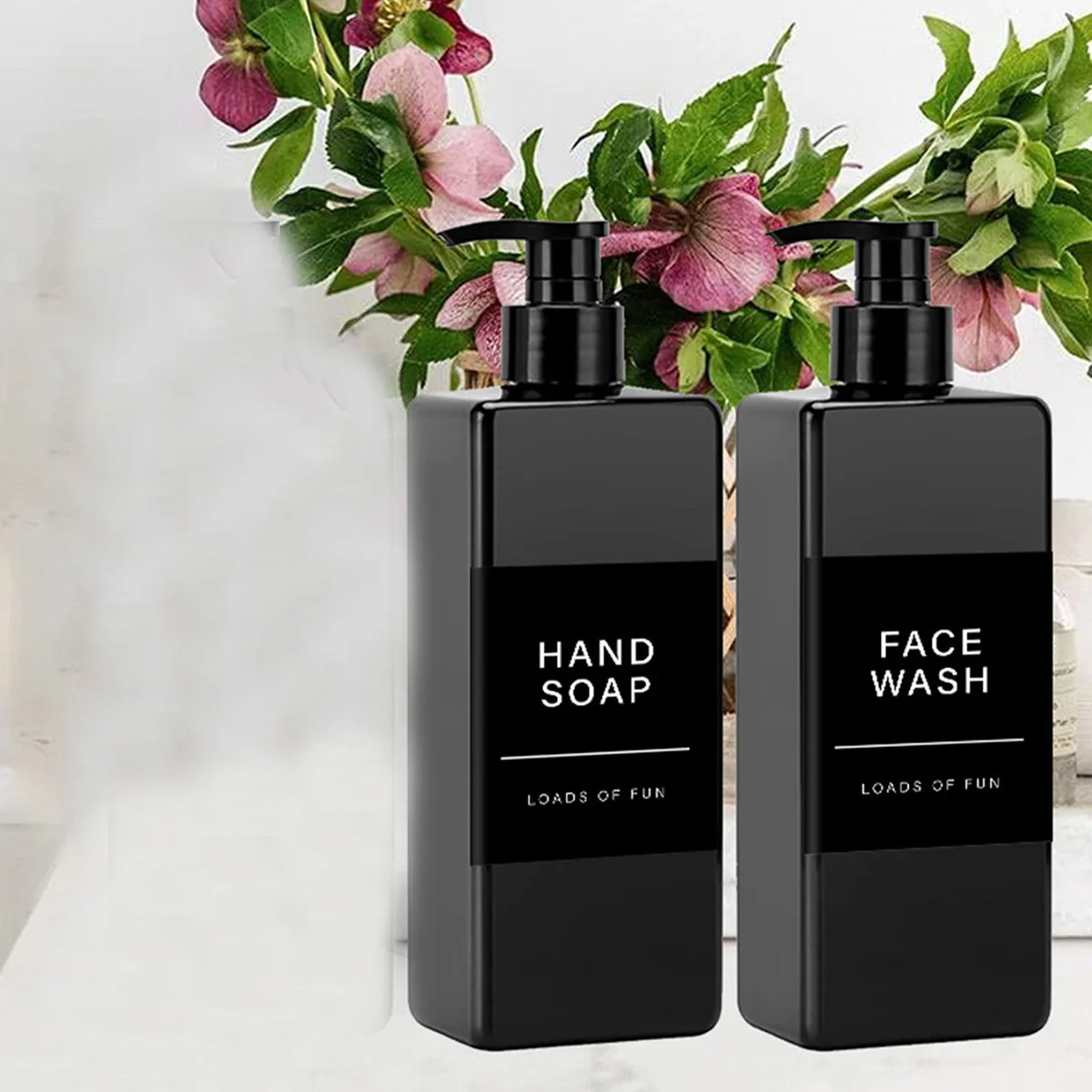 Bathroom Refillable Liquid Square Bottle Dispenser Lotion Containers Dish Soap Body Wash Dispenser 500ml