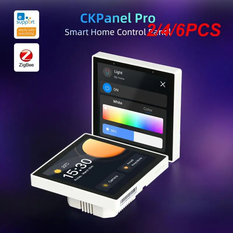 

2/4/6PCS CKPanel Control Panel Smart Scene Wall Switch EU Smart Home Thermostat Display Switch For Alexa