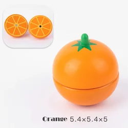 Magnetic Wooden Cutting Fruit & Vegetable Playset - Montessori Educational Toy (Orange)