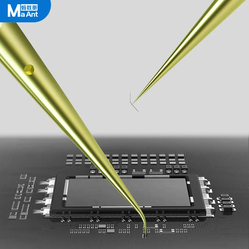 MAANT Non-magnetic Titanium Alloy Tweezers Precision Anti Slip Professional Fingerprint Chip IC Forceps