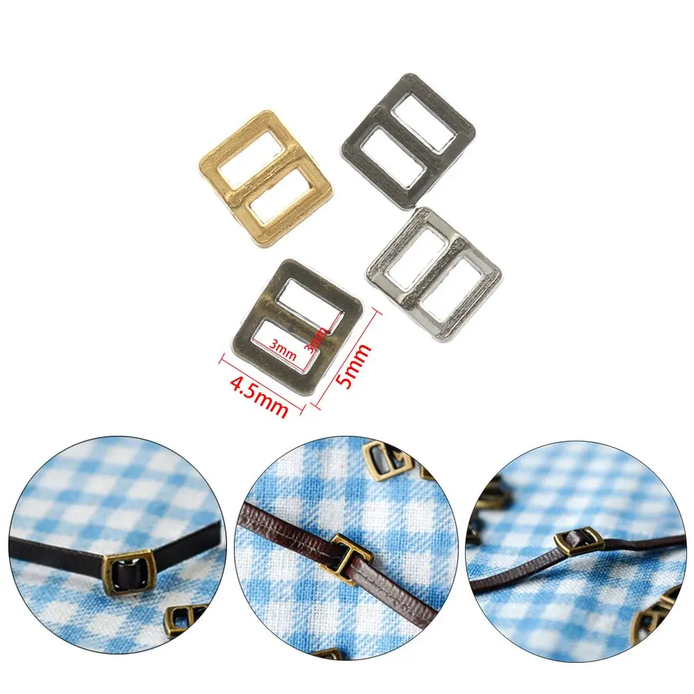 20/40pcs 3mm 4 Colors Mini Ultra-small Diy Dolls Buckles Tri-glide Buckle  Bags Accessories Belt Sewing Buttons