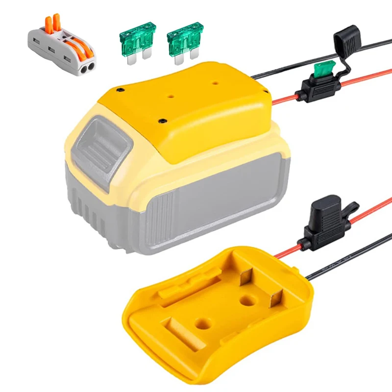 

Адаптер «сделай сам» для литиевой батареи Dewalt 18 в 20 в с предохранителем 12AWG адаптер для силовых колес для DEWALT DCB205 DCB206 для радиоуправляемых автомобилей