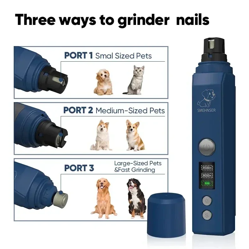 pet nail clipper pet nail grinder Electric LED Dog Nail Grinder Painless Dogs Cat Nail Clippers