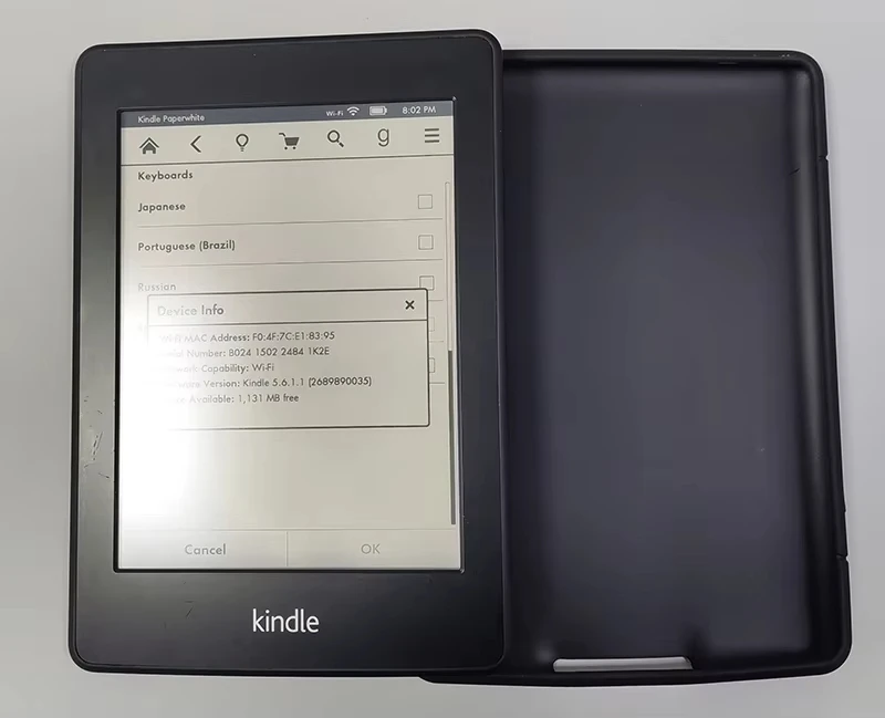 E-book Reader Kindle Paperwhite 1 E-reader 6-inch E-ink Touch Screen Backlight Supports Various Ianguages