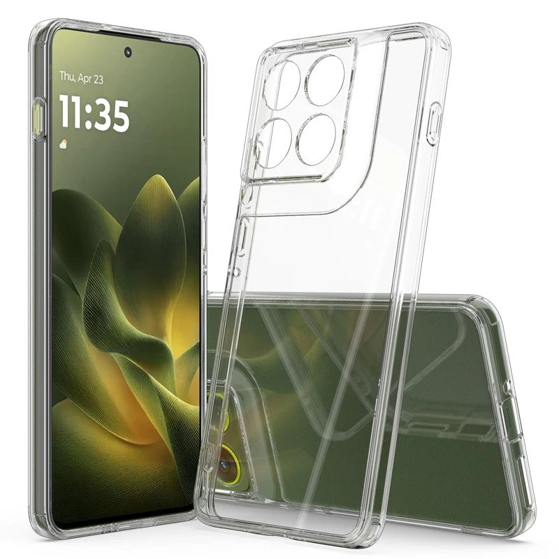 Acrylic Transparent Shockproof Silicone Back Cover Case