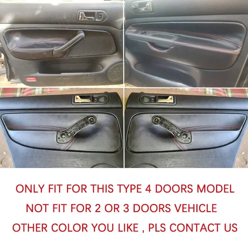 Für VW Golf 4 MK4 Bora Jetta 1998 1999 2000 2001 2002 2003 2004 2005 Auto Türgriff Armlehne Panel Leder Abdeckung nur für 4 Türen