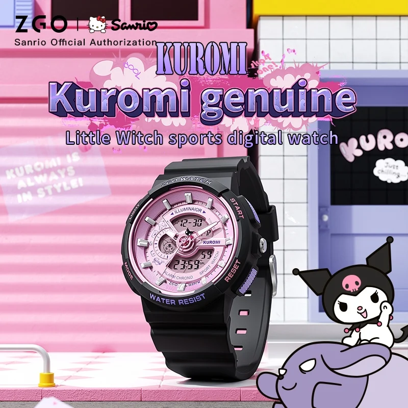 ZGO X Sanrio Kuromi Women's Watch Middle and High School Students Girls 50M Waterproof Electronic Watches Gift 8573 3