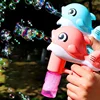 Bubble Gun Electric Automatic Soap Cute Bubbles Machine Kids Portable Outdoor Party Toy LED Light Blower Toys Children Gifts 2