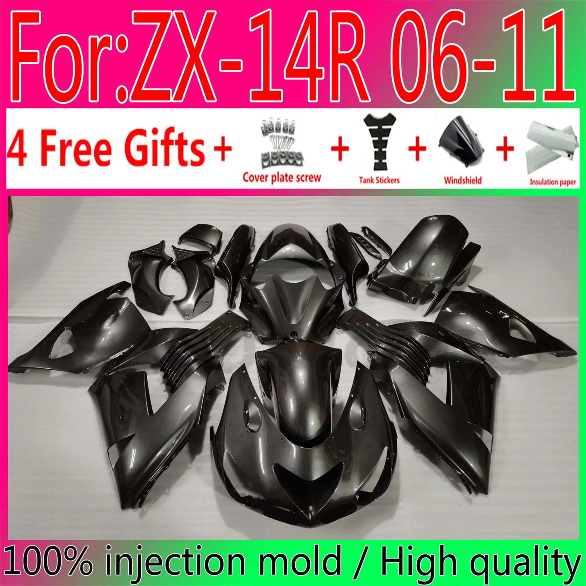 

Motorcycle ABS Bodywork Fairings For Kawasaki ZX14R 06 07 08 09 10 11 ZZ-R1400 ZX-14R 2006 2009 2011 Fairing