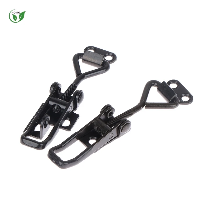 Toggle Latch Catch Toggle Clamp Adjustable Cabinet Boxes Lever Handle Lock Hasp For Home Sliding Door Furniture Hardware Black