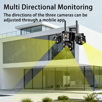 15MP 3 objectifs trois écrans 4G Sim caméra solaire Surveillance extérieure WiFi 10X Zoom numérique suivi automatique caméras de sécurité V380 Pro 3