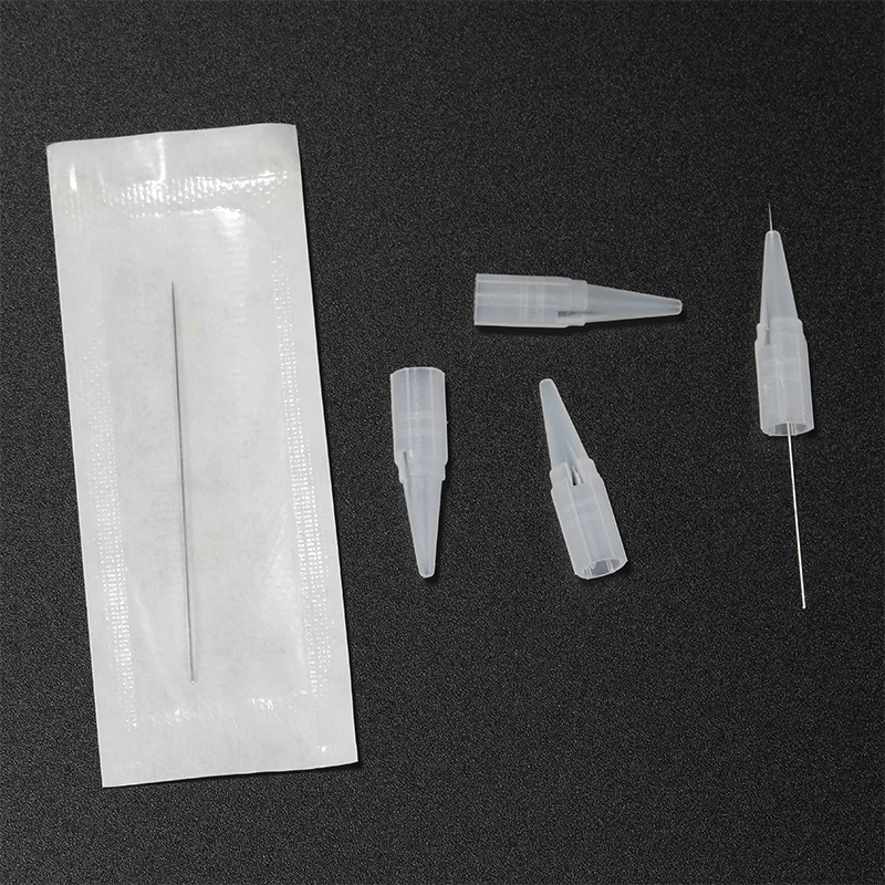 500Pcs 1RL 3RL 0.35*50mm Permanent Makeup Needle Caps Needle Tip Eyebrow Lip Tattoo Caps Nozzle For PMU Machine Supplies
