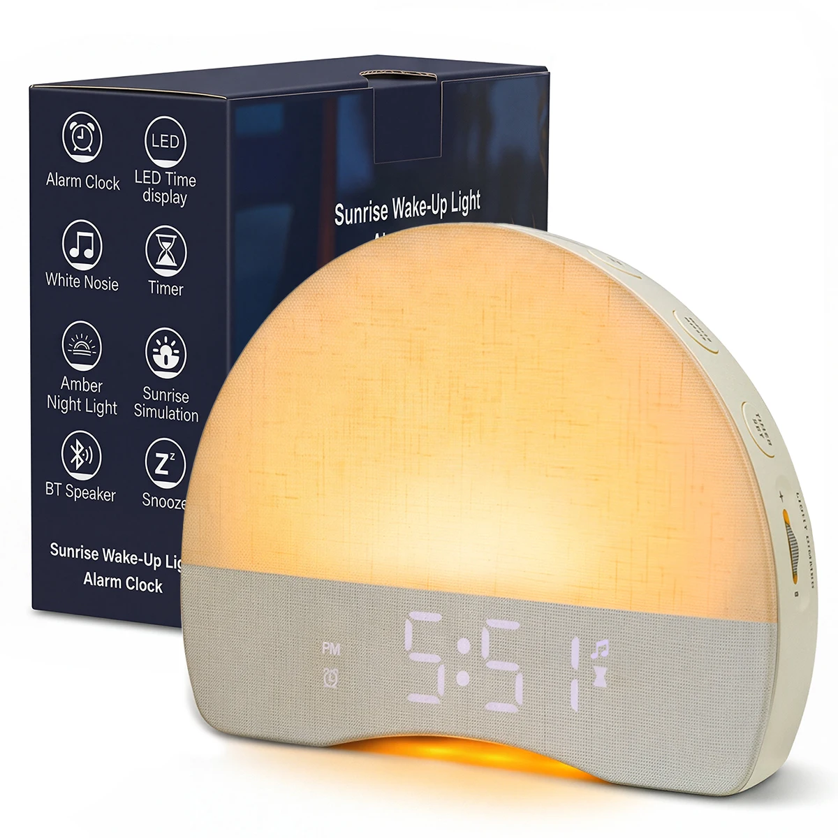 Sunrise Alarm Clock with Soothing Wake-Up Sounds and Adjustable Night Light