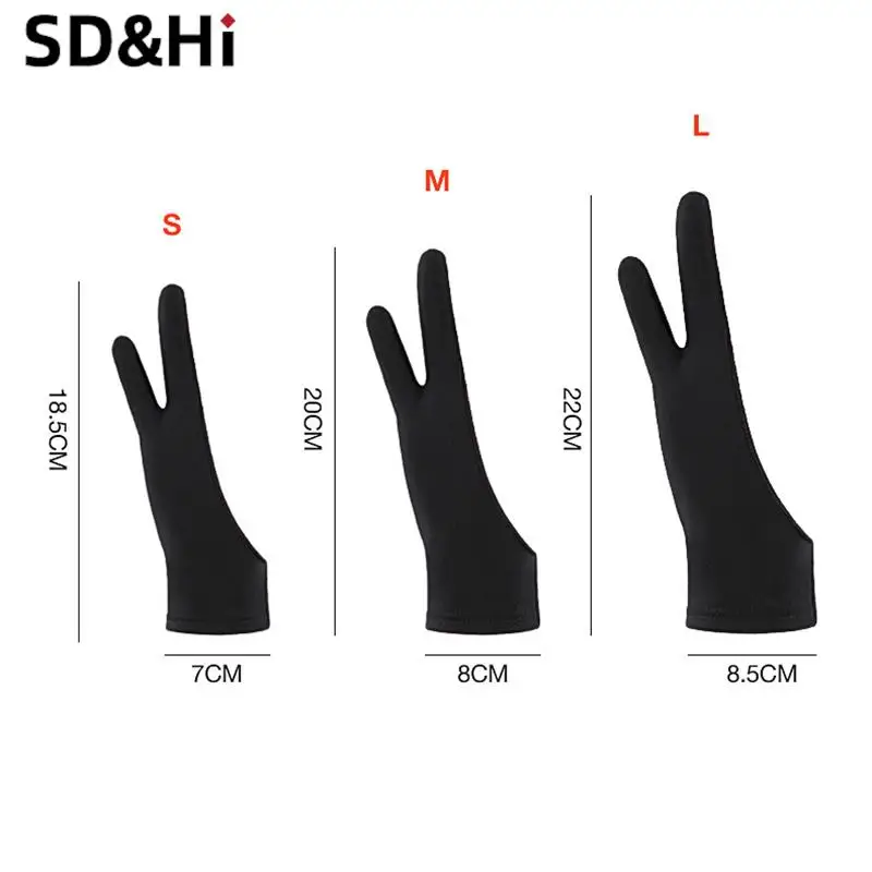 Anti-touch Two-Finger Hand Painting Gloves For Tablet Digital Board Screen Touch Drawing Anti-fouling Oil Painting Art Supplies 2