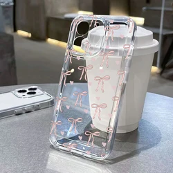 Elegant Black and Pink Heart Bow Clear Phone Case Cover for A53 5G (1)