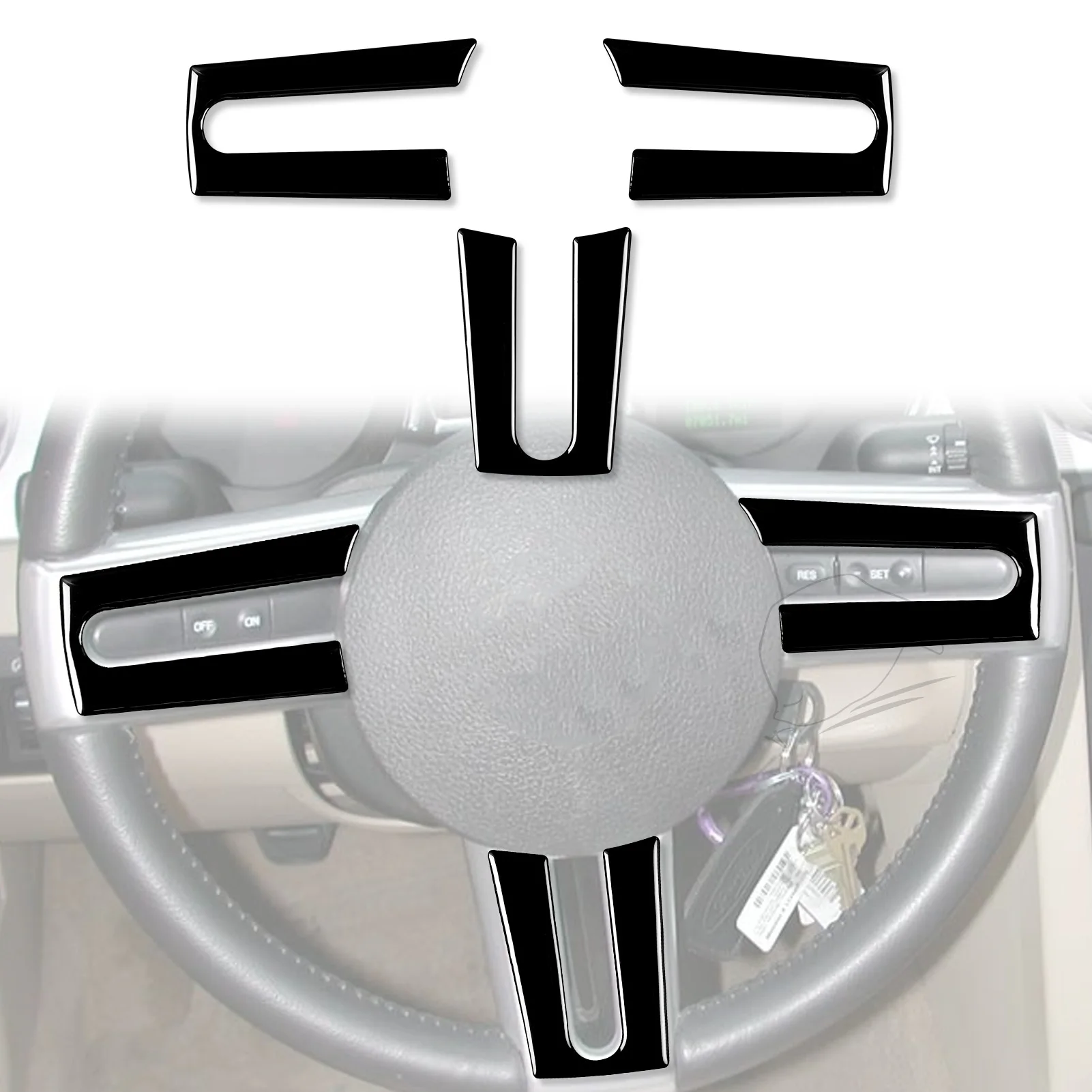 Per Ford Mustang 2005 2006 2007 2008 2009 Decorazione Del Volante Copertura Trim Sticker Accessori Per Auto Abs