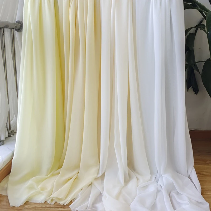 Elegant White Ivory Chiffon Fabric - Luxurious Georgette for Bridal Veils, Wedding Decor, and DIY Creations