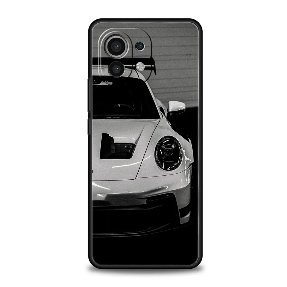 Elegant Black & White Soft Car Phone Case - Versatile Design & Durable Protection