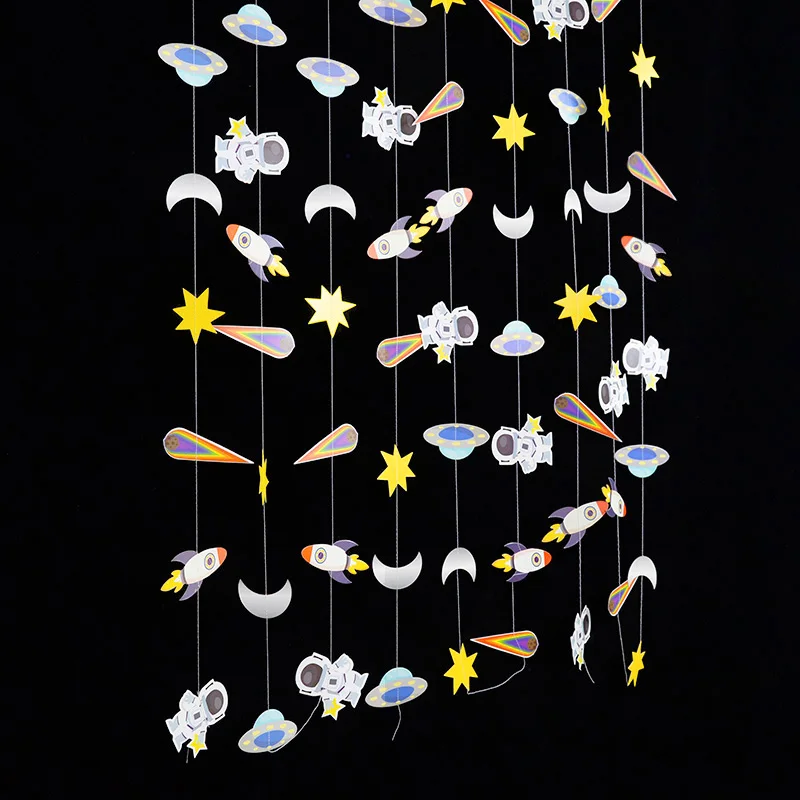 Universum Raum Planeten Sternenhimmel Party Hängende Dekoration Papier Girlanden Banner Kinder Geburtstag Party Dekorationen Baby Shower Junge – Detail 14