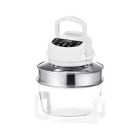 Countertop Air Fryer Convection Oven with Extender Ring, Multifunction Electric Infrared Roaster Heating with 6 Settings,White 1