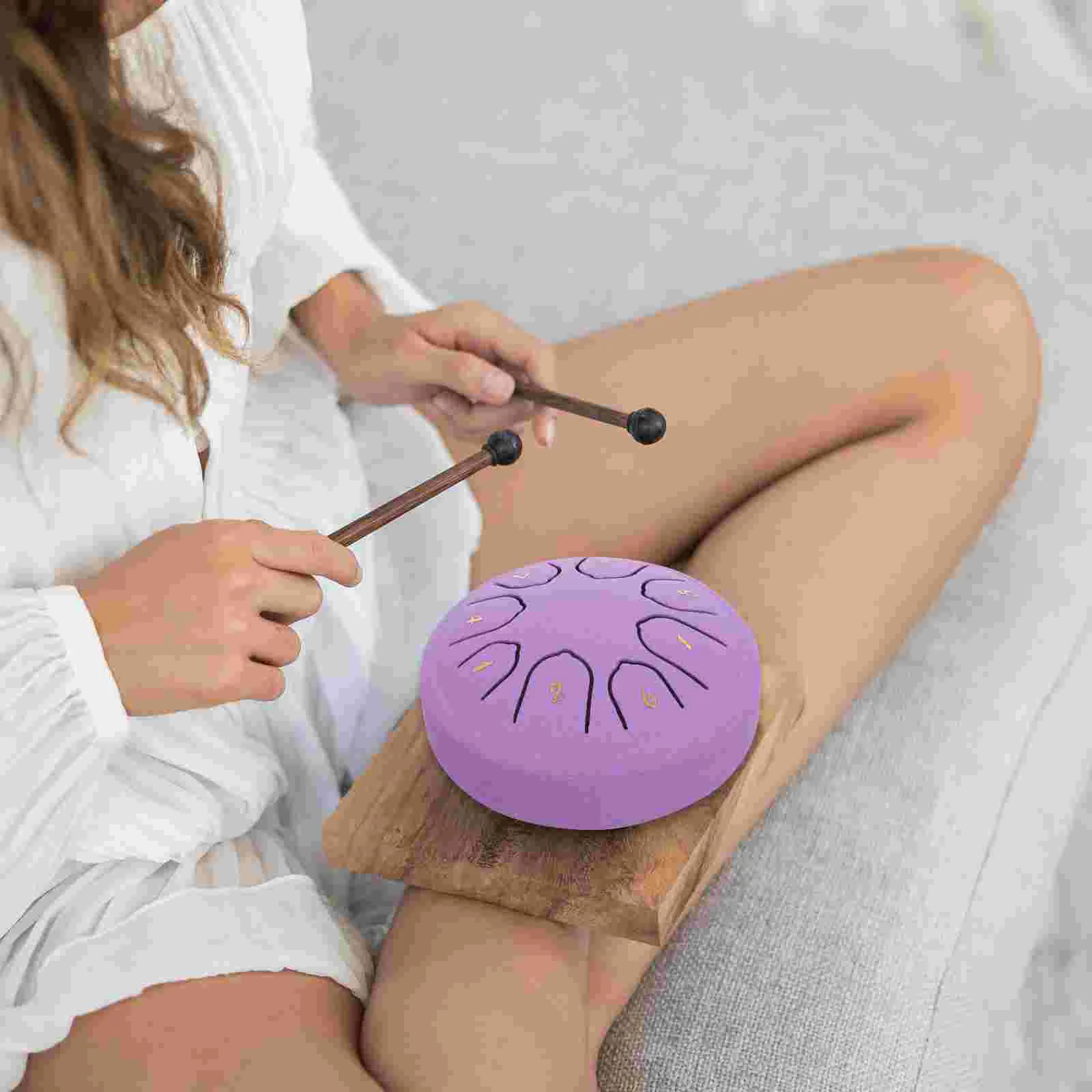 

Kid Toys Mini Ethereal Drum Beginner Steel Tongue Percussion Instrument Children's Educational Drums Pan Purple Hand for Adults