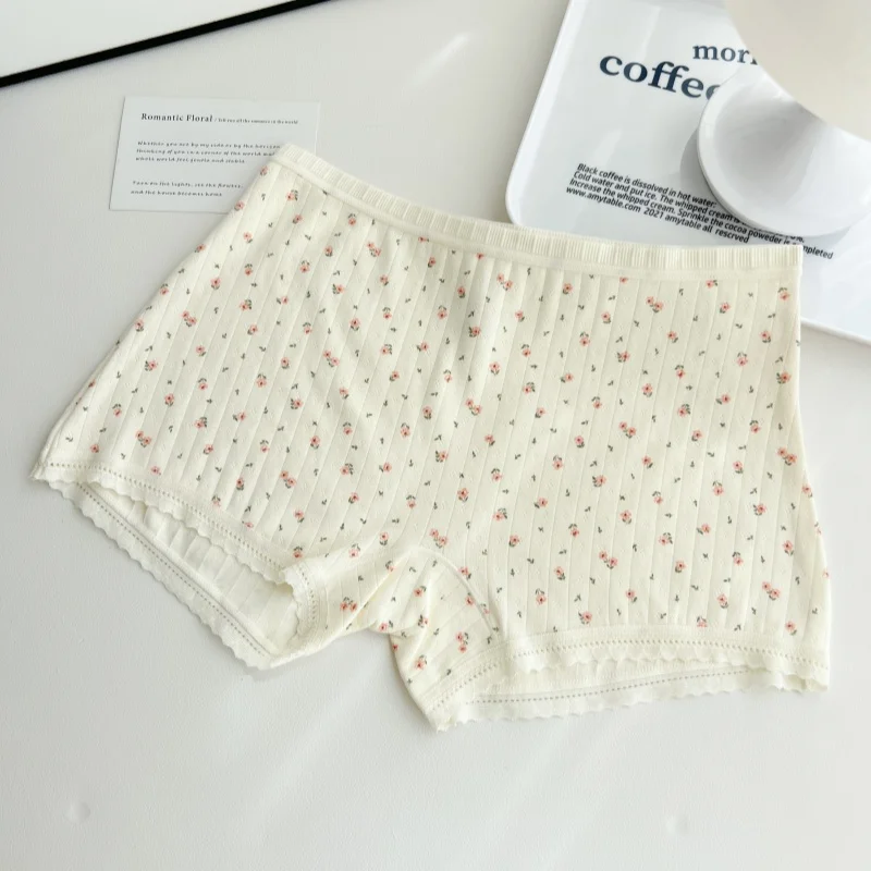 0A Women's Cotton Se orts Summer Flat-Boted Underwear Two-In-One Pure Cotton Anti-Light Base Layer Pants