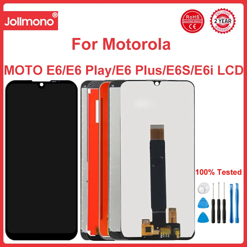 

For Motorola Moto E6s LCD E6 Play E6 Plus Display Touch Screen Sensor Digiziter Assembly For moto E6 LCD E6i LCD