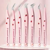 False Eyelash Tweezers Stainless Steel Anti-static Pincet Curved Strip 3D Eyelash Extensions Tweezers 6 Types Makeup Tools 1