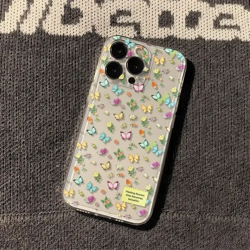 Butterfly Floral Clear Phone Case Cover