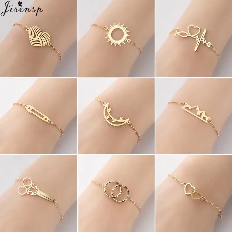 Bracciale Doppia Catena Oro Rosa Con Ciondoli Cuore – Regalo Donna - 3