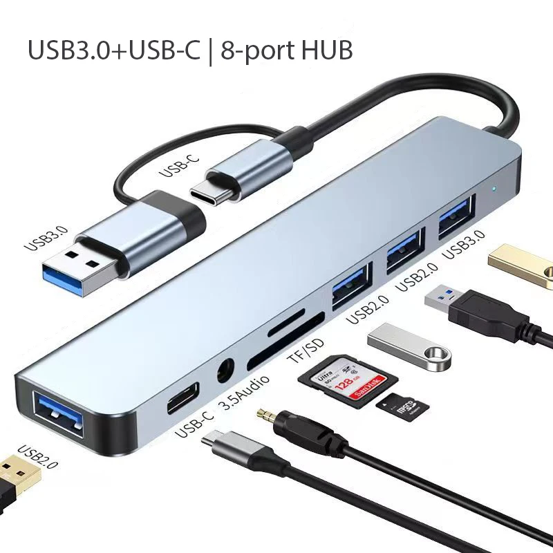 

Док-станция 8 В 2, USB Type-C, 5 Гбит/с