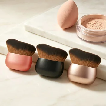 Nuovi Pennelli Ovali per il Trucco del Viso, per Applicare Blush, Fondotinta e Contouring, Pennello da Trucco di Grandi Dimensioni