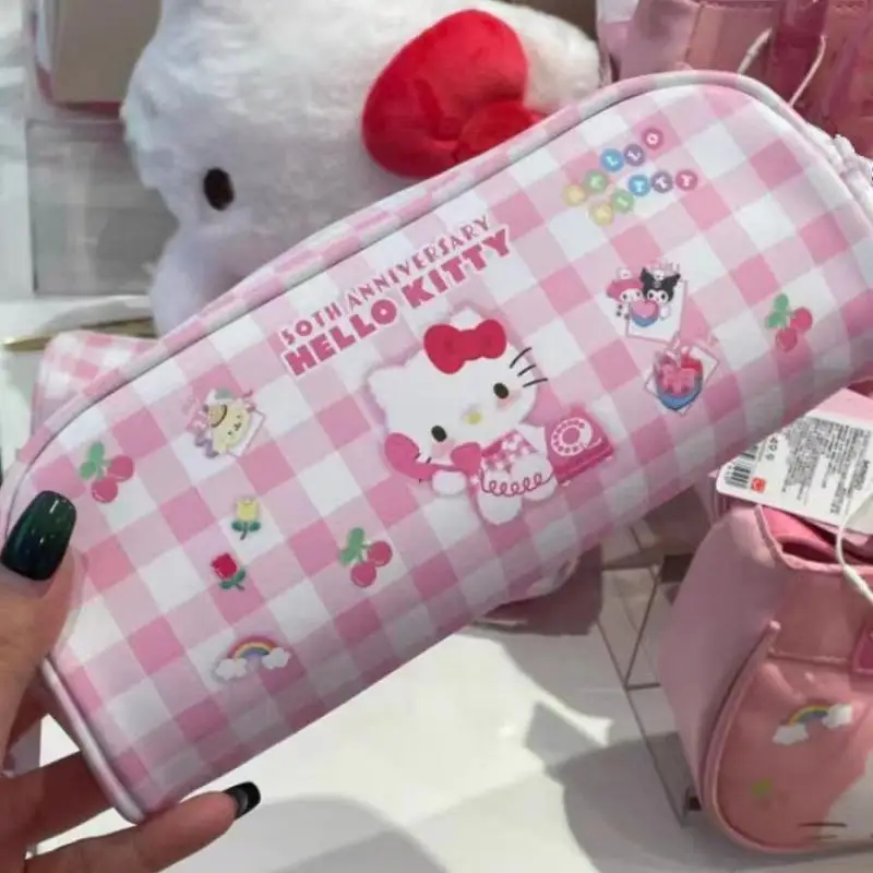 

Милый большой карандаш на молнии, милый Sanrio Hellokitty, женская сумка для канцелярских принадлежностей, сумка для хранения, мультяшный Аниме подарок для девочек