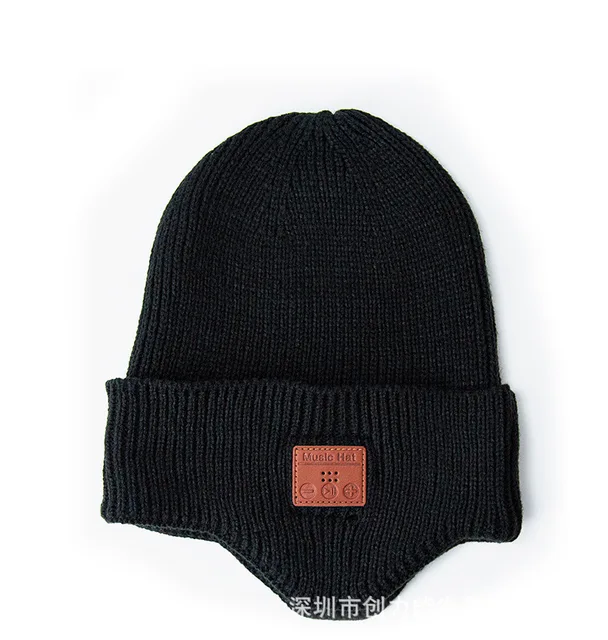 Knitted Beanie Hat with Bluetooth Headphones and Microphone 18