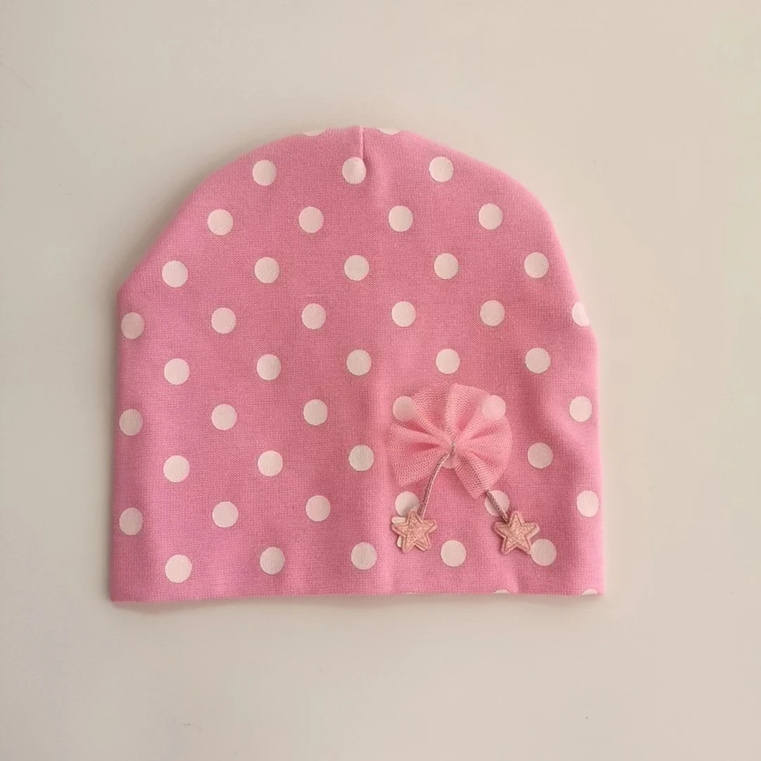 brand baby girl hat cap bow tie dot cotton flower beanie for girls Butterfly Knot Melamed bonnet 6 months-1 years