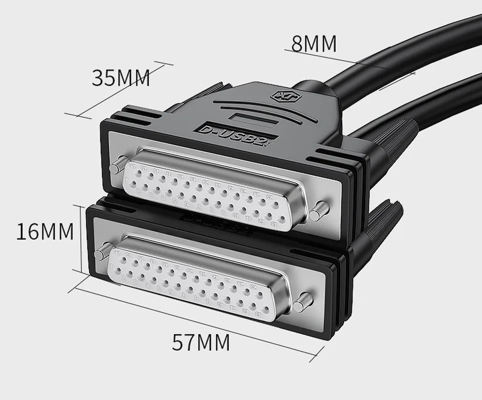 Câble adaptateur de 1,80m USB-C vers parallèle DB25 pour imprimante