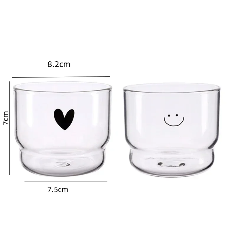 Glass Heart Shaped Coffee Mug Transparent 300ml