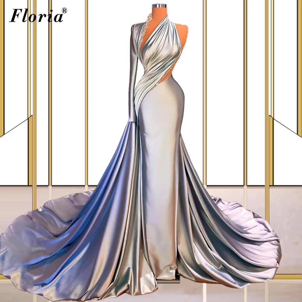 

Abiti Da Sera One Shoulder Mermaid Prom Dresses Vintage Arabic Evening Dresses For Women 2022 Turkish Couture Wedding Party Gown