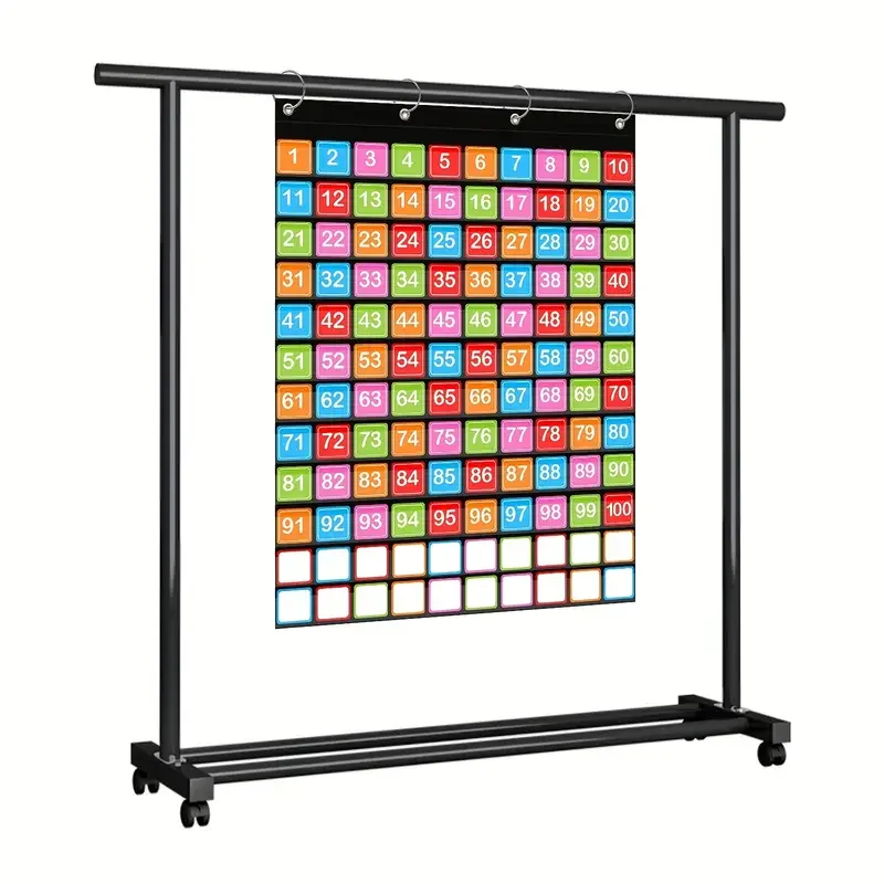 120 Pockets Hundred Pocket Chart 150 Pieces Double-Sided Number Cards for Classroom Home Counting visual schedule chart,schedule chart,pocket chart organizer,classroom incentive reward chart