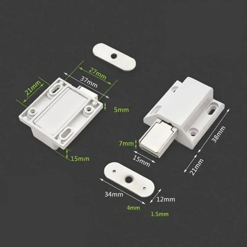 Magnetic Cabinet Catches door catches 1PC Nylon Push to Open Touch Cabinet Door Damper Buffers Stop With Screws For Single Door
