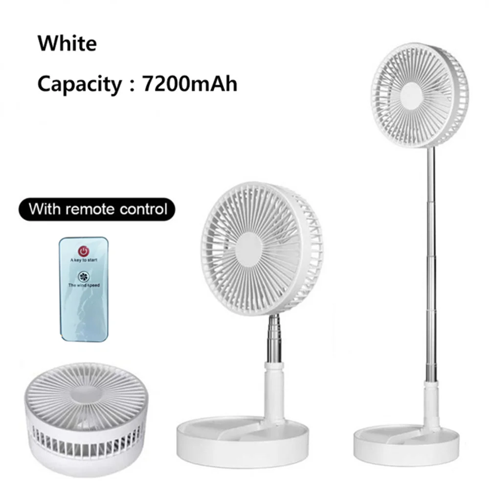 

Portable Fan Household Foldable Telescopic Fan 7200mAh USB Rechargeable Low Noise Electric Cooling Fan 3 Speed