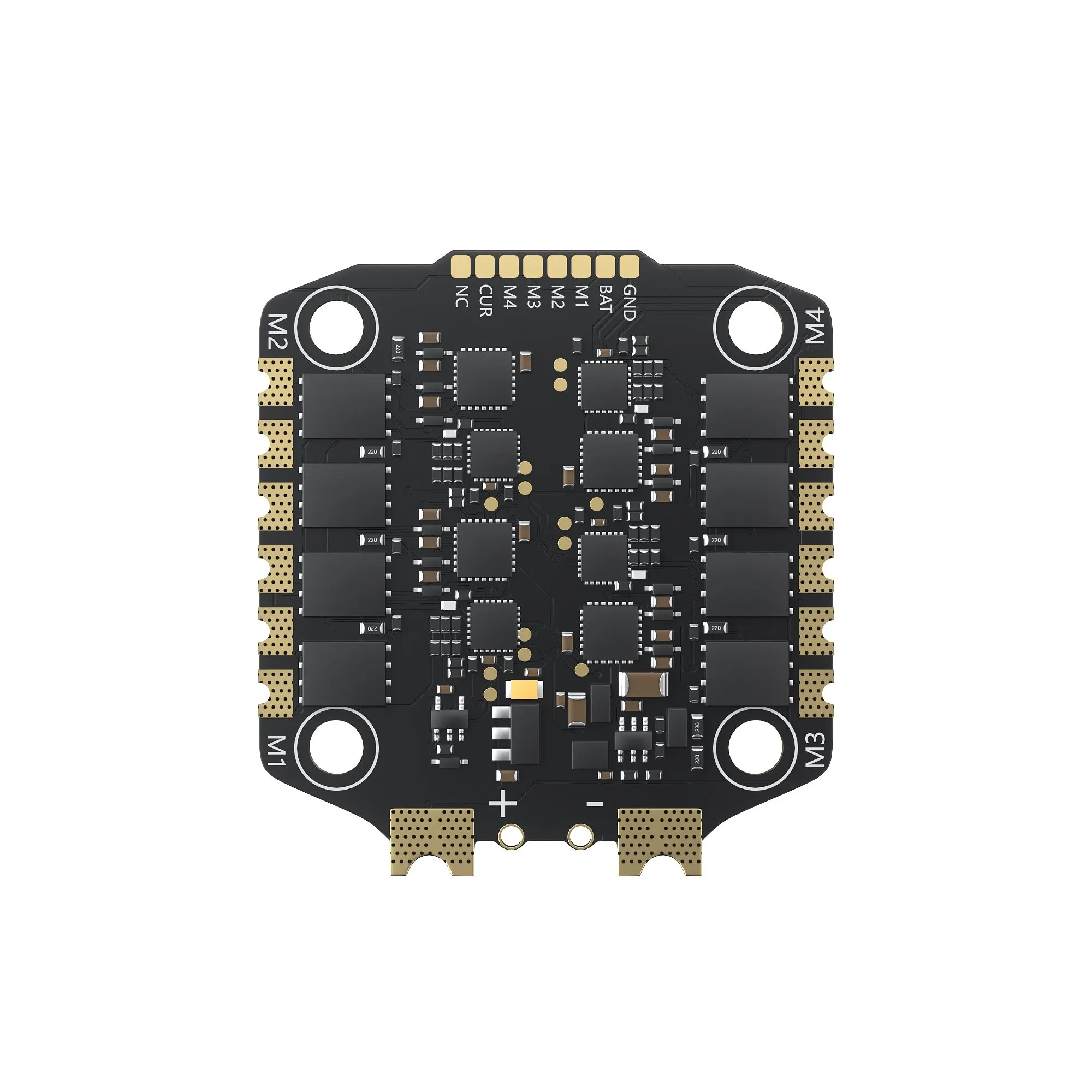 Gros plan sur le dissipateur thermique et les composants de l'ESC 60A BLHeli_S DShot600 pour drone course.