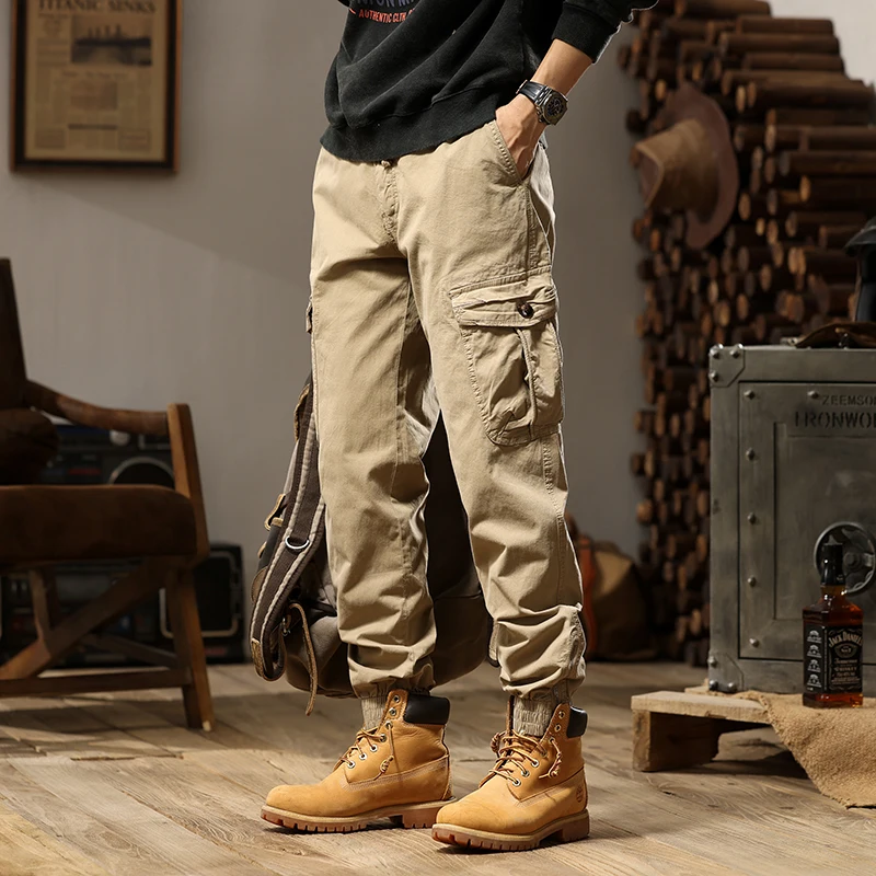Japanese, Korean, European and American style workwear pants for men, simple and versatile, high street 2024 new casual pants, s