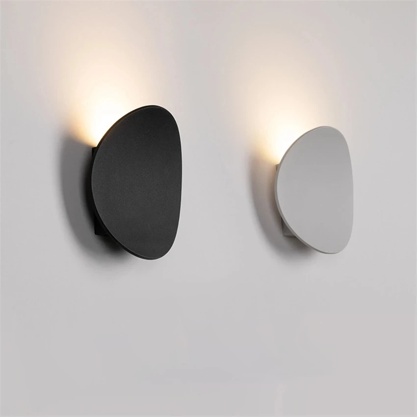 

LED modern round simple bedroom bedside personalized creative living room corridor background wall lamp