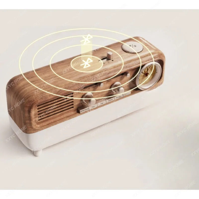 

Wake-Up Light Retro Audio Clock Atmosphere with Sleep Small Night Lamp Bluetooth Speaker Gift